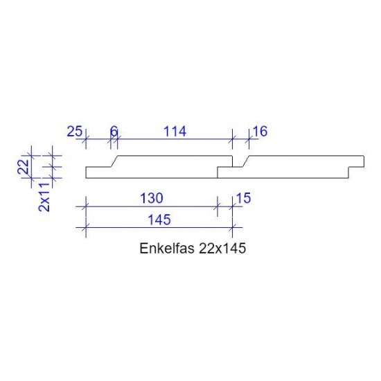 Enkelfas fals 22x145mm LPM g4-2