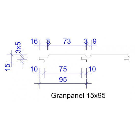 15x95 GRANPANEL FINS 4019 GRUNDM L=4,2