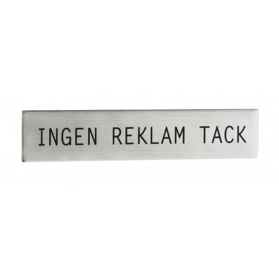 Skylt ingen reklam tack Självhäftande matt b100