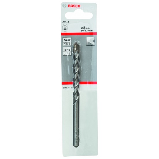 Betongborr silver 8x120mm