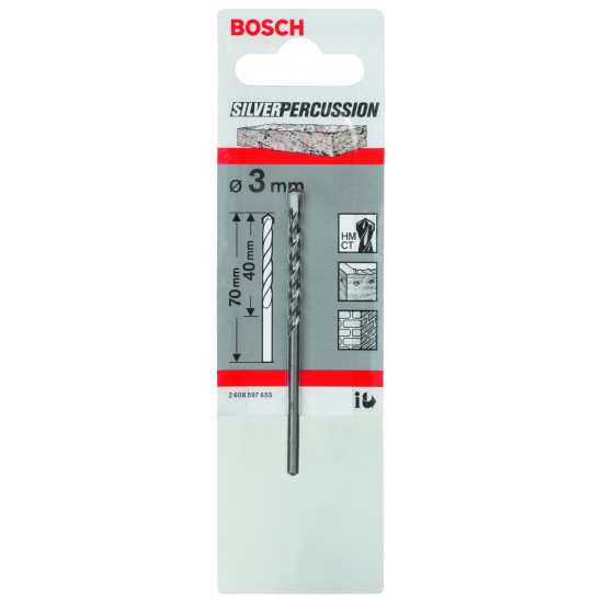 Betongborr silver 3x70mm