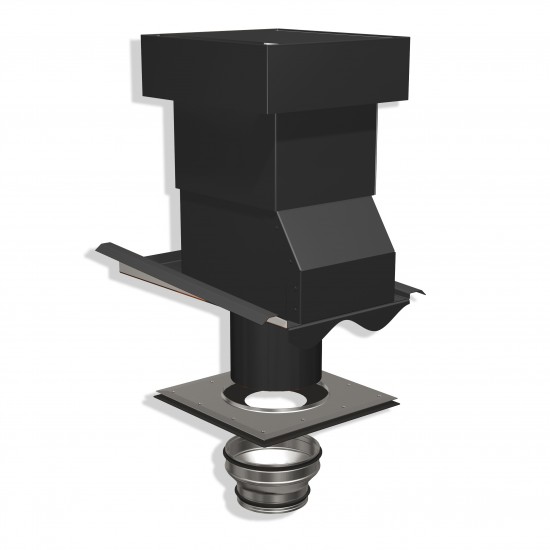 Ventilationshuv 1-kanal 2-kupig svart 160/125