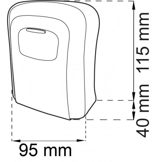 Nyckelskåp 103 svart/alu 115x95mm