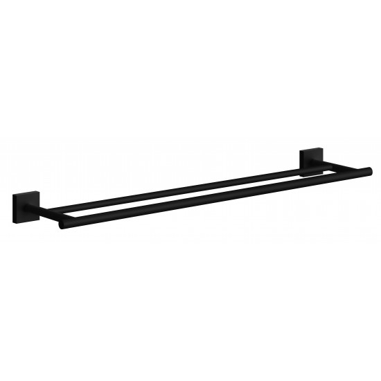 Handduksstång dubbel house Svart l648mm