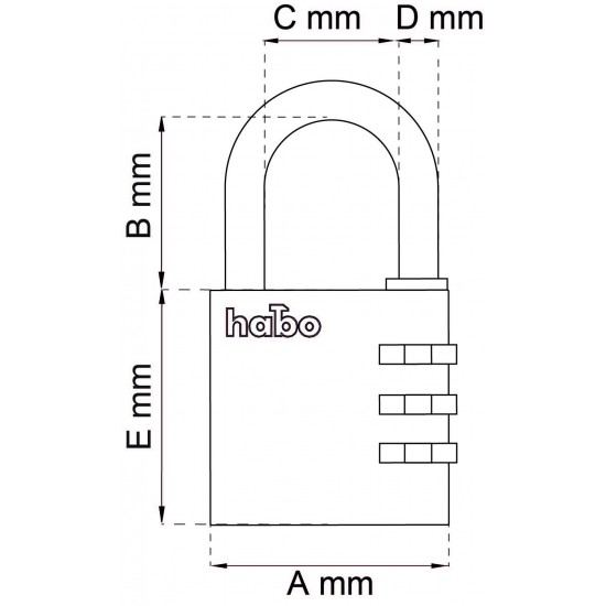 Hänglås 203-40 kombi silver