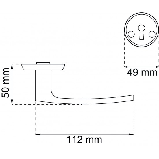 Dörrhandtag a2012 b krom med Nyckelskylt pp