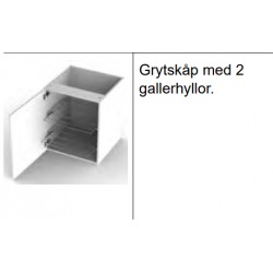 Grytskåp 40cm 2105 stomme Vit05 framkant vit