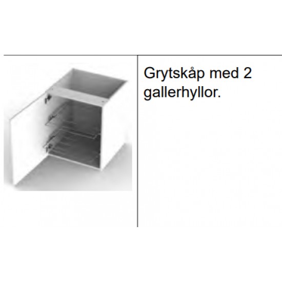 Grytskåp 40cm 2105 stomme Vit05 framkant vit