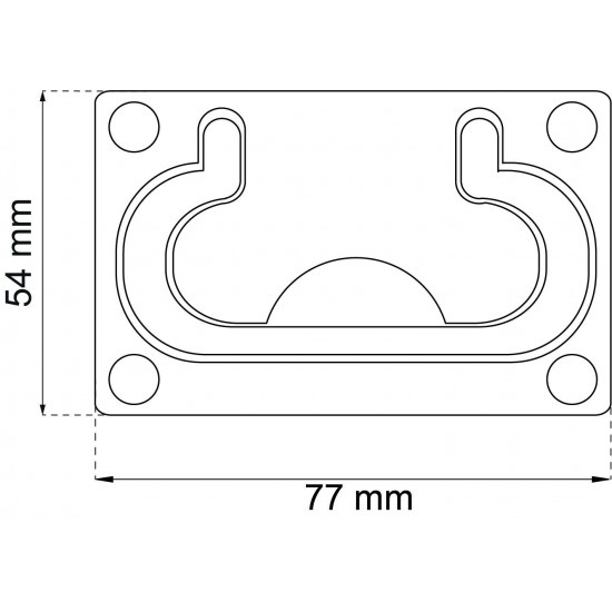 Luckhandtag 1129 krom 54x77mm