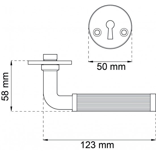 Dörrhandtag wimbledon p mäss Med nyckelskylt