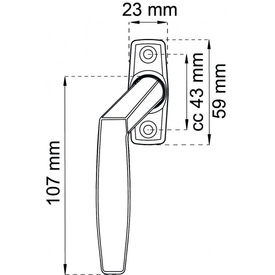 Fönsterhandtag 2162 vä krom