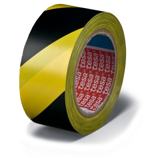 Varningstejp 60760 tesa pvc Gul/svart 50mm
