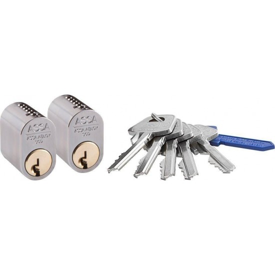Cylinder 1201 assa abloy 2st 5st nycklar mattkrom