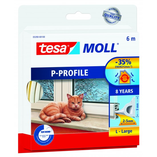 Tätningslist p-list 5390 tesa 6mx9mmx5,5mm vit