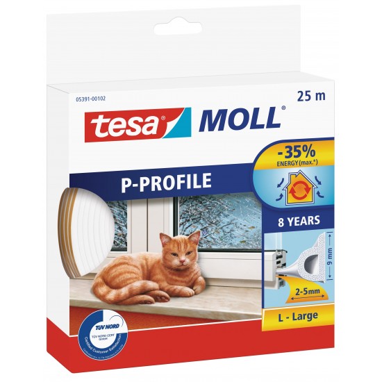 Tätningslist p-epdm 5391 tesa Vit 25mx9mx5,5mm