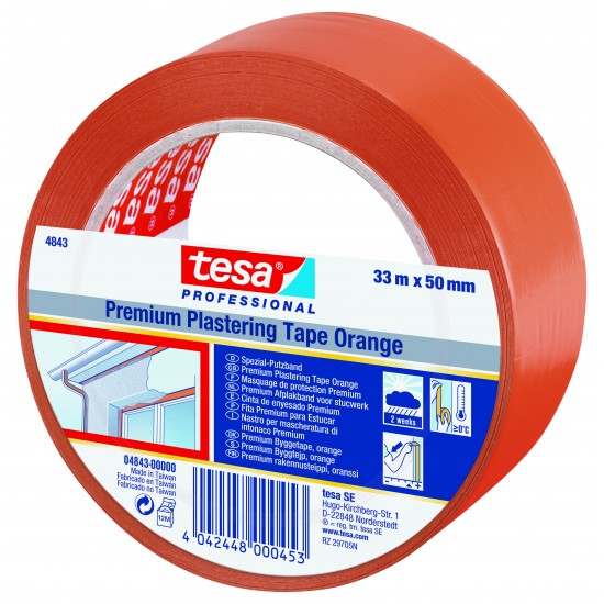 Bygg&skyddstejp 4843 tesa Orange 2v 50mm