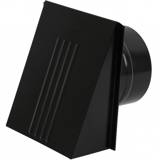 Ventilatorkåpa m/spjäll svart D125