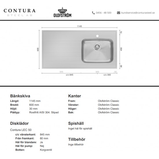 Diskbänk Contura