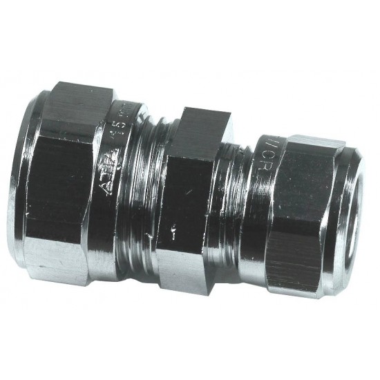 Kopparrörskoppling 15mm rak Förkromad 3006111102 sb