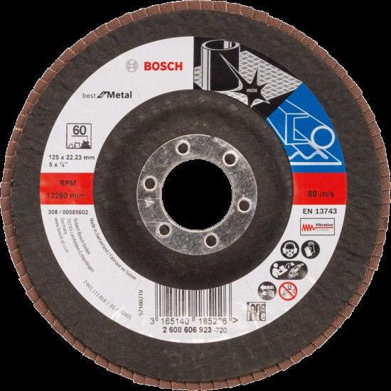Lamellslipskiva bmt k60 125mm 125x22 k 60 2608606923