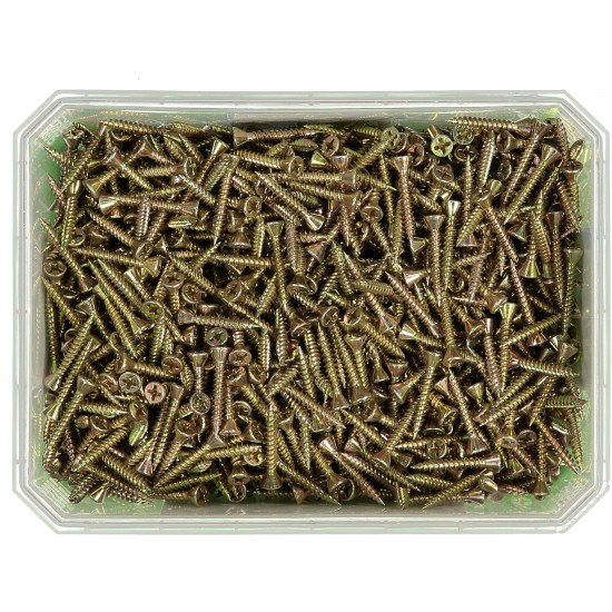 Spån/boardskruv ph2 helgängad Gulkromaterad 3,9x28