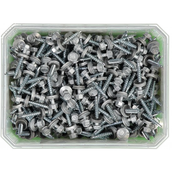 Farmarskruv borrspets sexkants M bricka silver 4,8x35 250