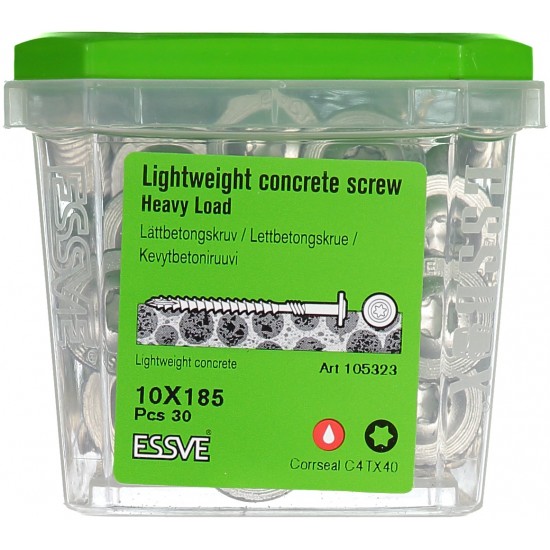 Lättbetongskruv hl-w wafer Huvud corrseal 10x185