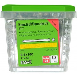 Konstruktionsskruv et-t tx30 Cyl corrseal 6,5x160