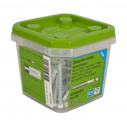 Betongskruv för vita lister/so Ecs-cy vit fzb 5,0(4)x50