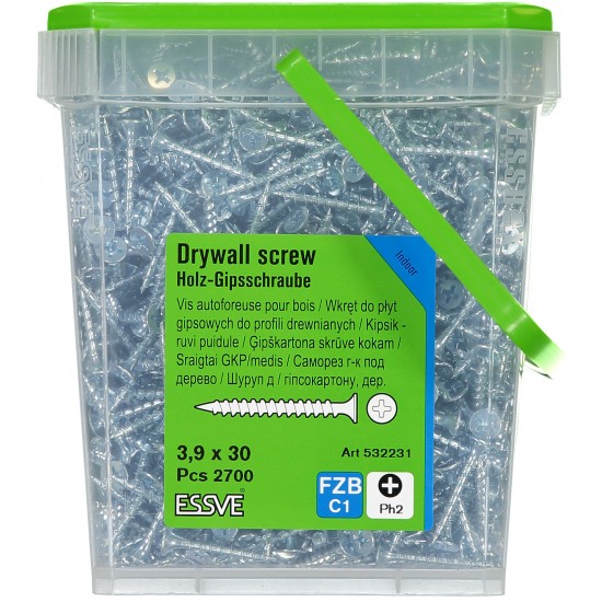 Gipsskruv för träregel ph2 fzb 3,9x30