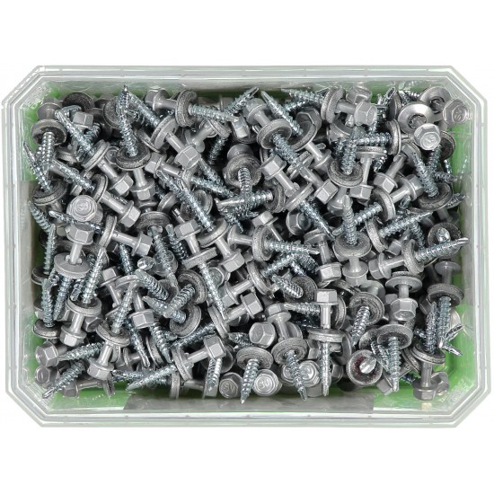 Farmarskruv borrspets vingar Med bricka silver 4,8x35