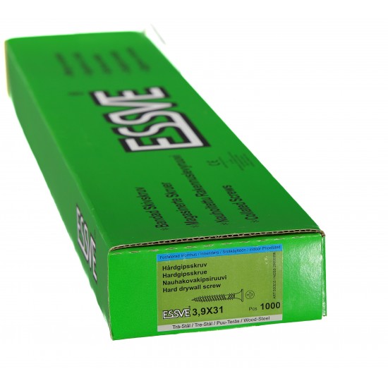 Hårdgipsskruv bandad för Trä/stålre ph2 fos 3,9x31 1000