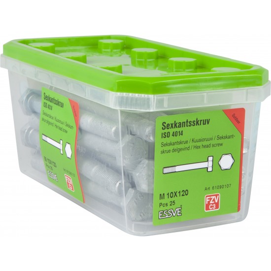 Sexkantsskruv 8.8u delgängad Iso 4014 fzv m10x120