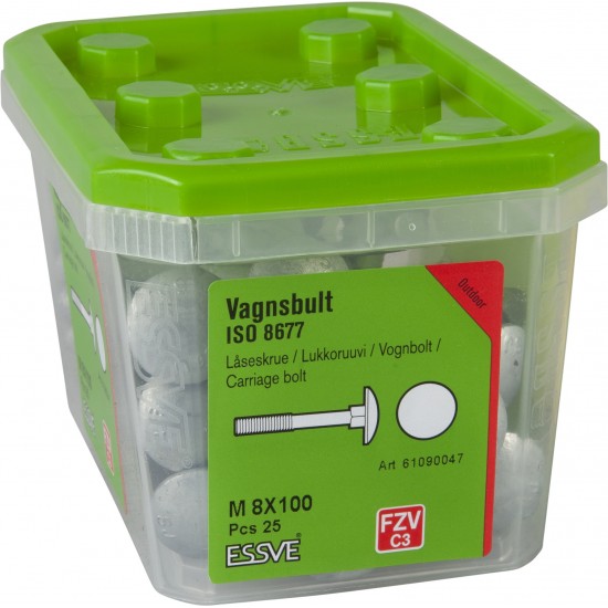 Vagnsbult 4.6u iso 8677 fzv M8x100
