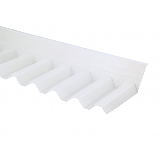 Vägganslutning esslon opalvit Plasttak korrugerad 75/20