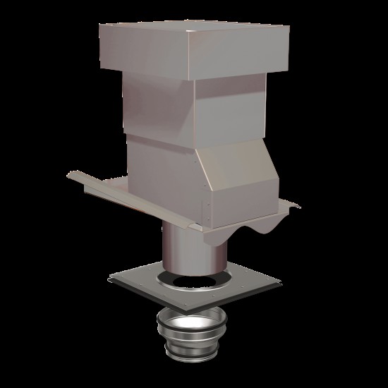 Ventilationshuv 2-kupig 1-kant Silver 160/125