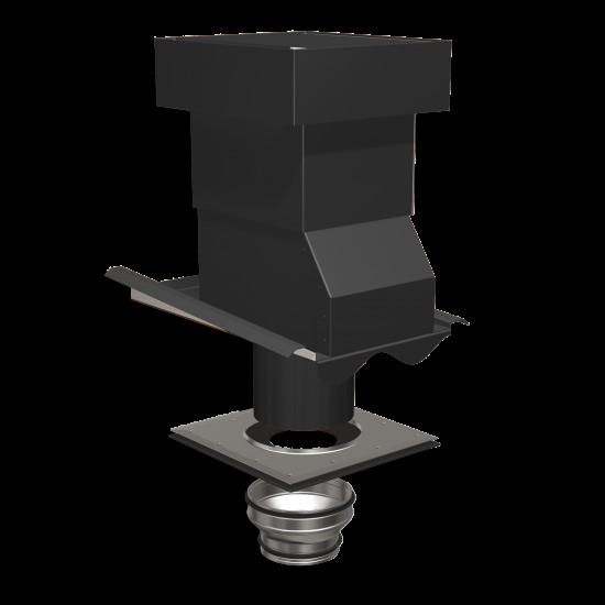 Ventilationshuv 1-kanal 2-kupig svart 160/125