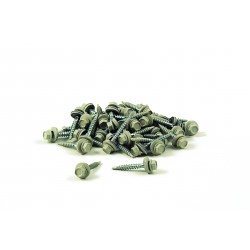 Skruv med vinge mörkgrå Plasttak korrugerad 50st