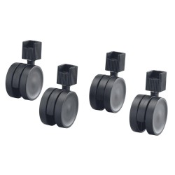 Hjulsats hylla svart 4st