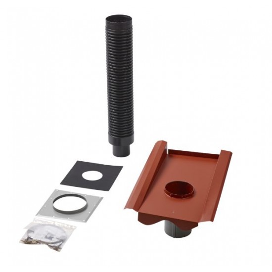 Avloppsluftare uh 110mm plåt e13 1-kupig tegelröd vittinge