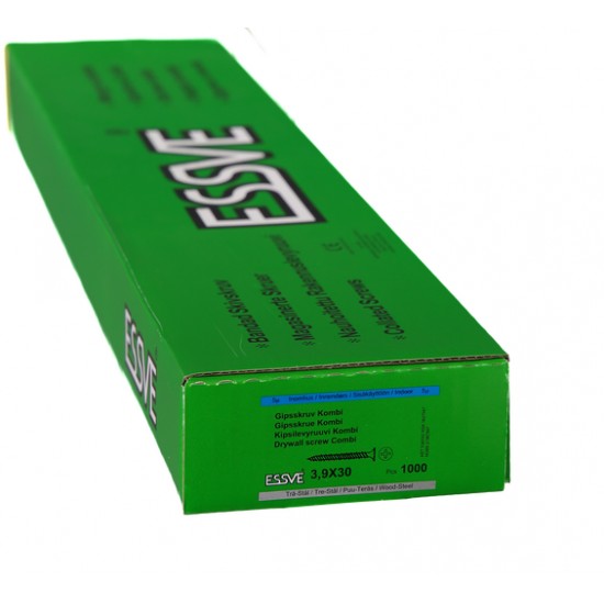 Kombiskruv bandad för Trä/stålre ph2 fzb 3,9x30 1000