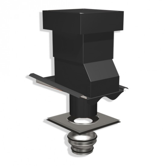 Ventilationshuv 1-kanal 2-kupig svart 160/125