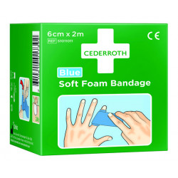 Bandage soft foam blue 6cm 2m