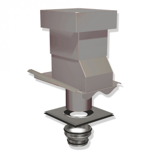 Ventilationshuv 2-kupig 1-kant Silver 160/125