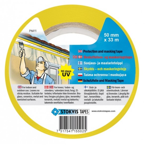 Skyddstejp inom&utomhus gul 50mm