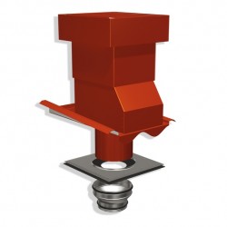 Ventilationshuv 1-kanal 2-kupig tegelröd 160/125