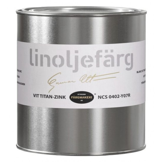 Linoljefärg vit titan-zink 1l