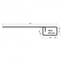 Kantbalksbygel kb12 b500bt 750x120x200x120