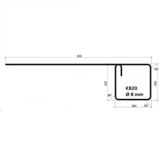 Kantbalksbygel kb20 b500bt 800x200x200x200