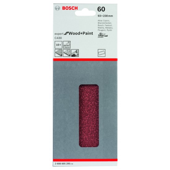 Planslippapper rw 8h k60 93x230mm 10st
